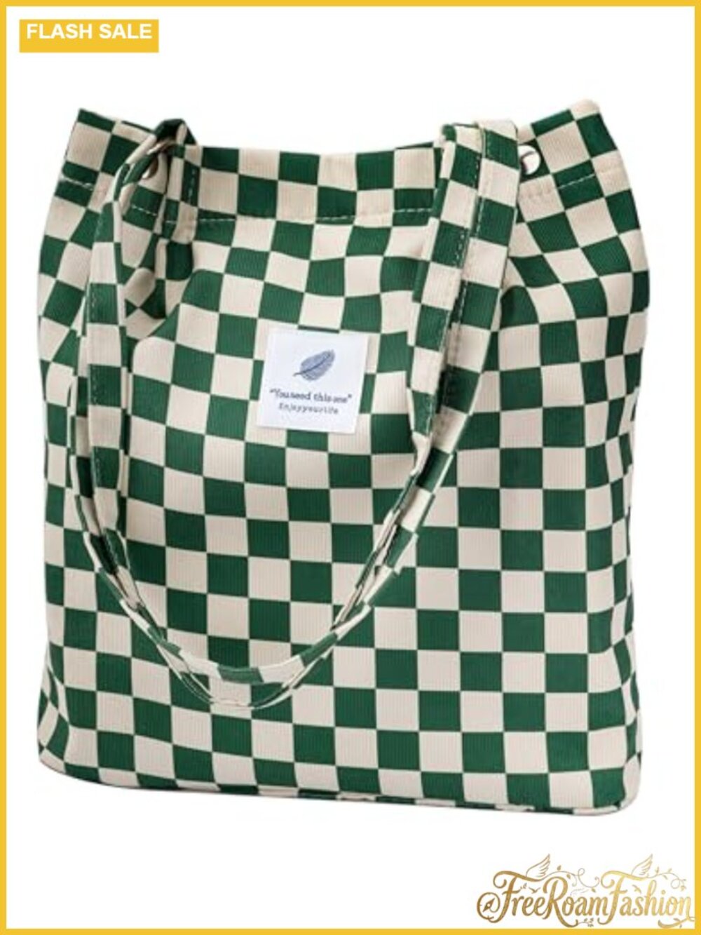 Corduroy Tote Bag Canvas Shoulder Handbag Women Travel Shopping